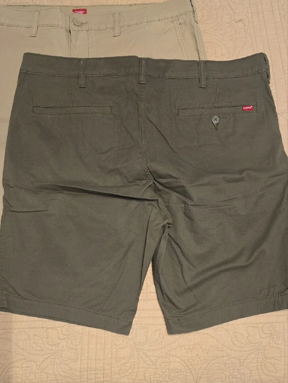 Lot of 2 Levi's XX Chino Shorts Size 38 Beige Olive Green